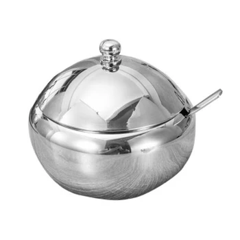 Stainless Steel Seasoning Jar Sugar Cereal Spice Bowl Drum-Shaped Miso with Spoon Lid Kitchen Storage Pot
Stainless Steel Seasoning Jar Sugar Cereal Spice Bowl Drum-Shaped Miso with Spoon Lid Kitchen Storage Pot