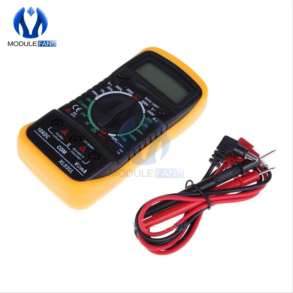 Backlight Digital LCD Multimeter Voltmeter Ammeter AC DC Diode Resistence OHM Volt Tester Test Current Data Hold
Backlight Digital LCD Multimeter Voltmeter Ammeter AC DC Diode Resistence OHM Volt Tester Test Current Data Hold