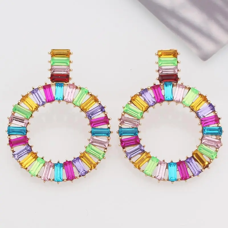 Round Crystal Earrings for Women Big Statement Gold Trendy Rhinestones Long Cubic Zirconia Earrings Colorful Wedding Jewelry
Round Crystal Earrings for Women Big Statement Gold Trendy Rhinestones Long Cubic Zirconia Earrings Colorful Wedding Jewelry