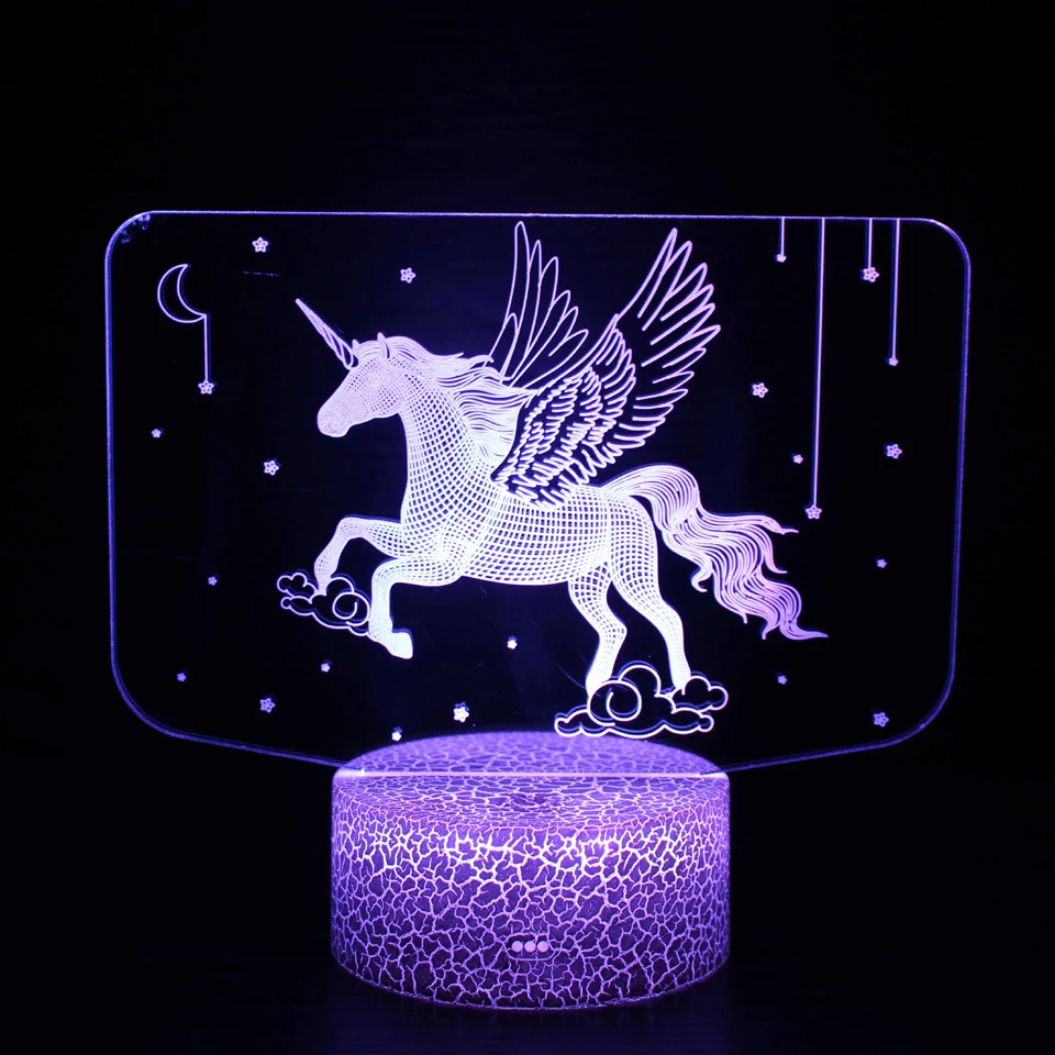 3D Unicorn Figure Colorful LED Illusion Night Lamp 3D Unicorn Figure Colorful LED Illusion Night Lamp