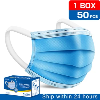 In stock Anti-bacterial 50pcs 3-layer Meltblown cloth Masks Non Woven Disposable Comfortable wide ear hanging Anti-Dust masks
In stock Anti-bacterial 50pcs 3-layer Meltblown cloth Masks Non Woven Disposable Comfortable wide ear hanging Anti-Dust masks