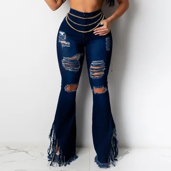 Ripped Jeans For Women High Waist Jeans Vintage Flare Jeans With Holes Patchwork Bell Bottom Jean Denim Pants Trousers
Ripped Jeans For Women High Waist Jeans Vintage Flare Jeans With Holes Patchwork Bell Bottom Jean Denim Pants Trousers