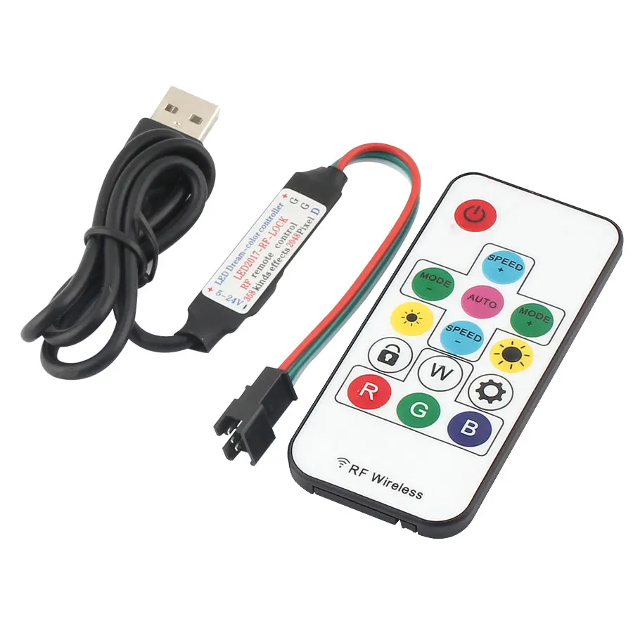 WS2812 WS2812B LED Controller Dimmer 5V RF Wireless Remote Control 3Pin Jack USB Output For WS2812 WS2812B Driver RGB LED Strip
WS2812 WS2812B LED Controller Dimmer 5V RF Wireless Remote Control 3Pin Jack USB Output For WS2812 WS2812B Driver RGB LED Strip
