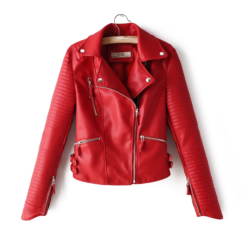 Women faux leather jacket short coat S-XL 3color spring autumn clothes full lining long sleeve zipper Drop shipping
Women faux leather jacket short coat S-XL 3color spring autumn clothes full lining long sleeve zipper Drop shipping
