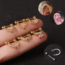 Sellsets 1Pc 20 グラム (0.8 ミリメートル) ステンレス鋼バーベル Cz 軟骨らせん Daith ルークローブイヤリング(China)