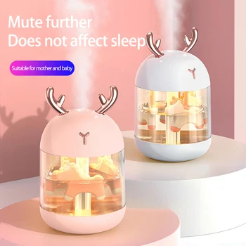 ELOOLE 300ML USB Carousel Elk Antler Air Humidifier Cool-Mist Heavy Fogger With LED Light Mini Humidificador For Home office
ELOOLE 300ML USB Carousel Elk Antler Air Humidifier Cool-Mist Heavy Fogger With LED Light Mini Humidificador For Home office
