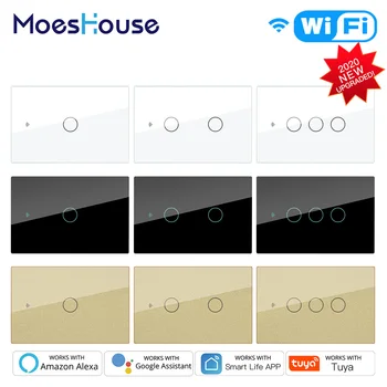 Smart Glass Panel Switch Smart Life/Tuya App Multi-Control Association, Voice Control with Alexa,Google Home,1/2/3 Gang
Smart Glass Panel Switch Smart Life/Tuya App Multi-Control Association, Voice Control with Alexa,Google Home,1/2/3 Gang