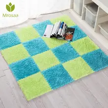30x30CM EVA קצף DIY פאזל מחצלת רך ארוך שיער Villi שאגי שטיח מחצלת קטיפה רך אזור שטיח ילדי תינוק Playmat בית טקסטיל(China)
