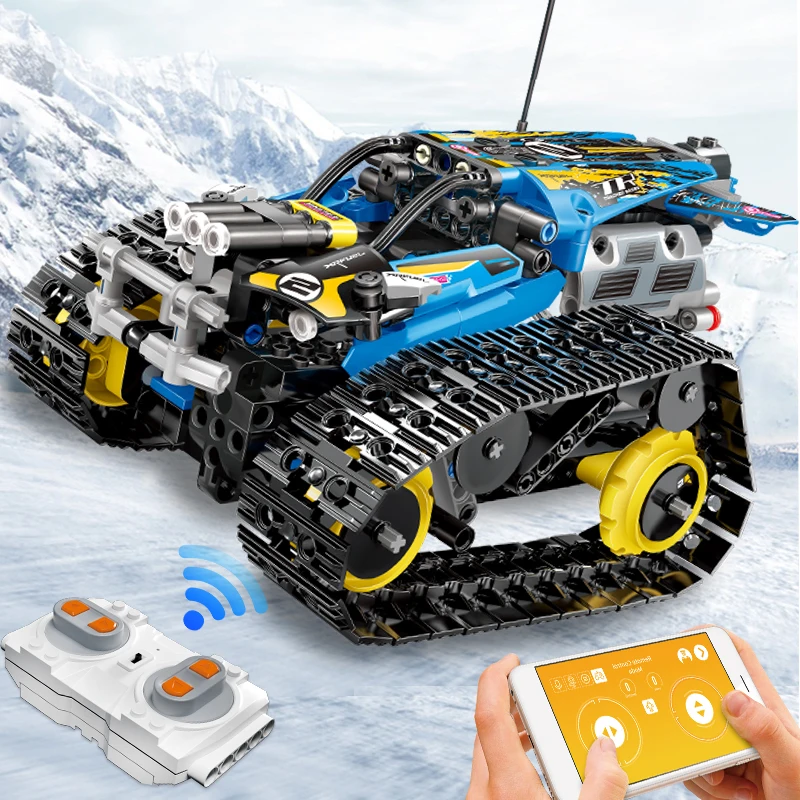 Technic RC Car Tracked Race Stunt Car Building Blocks APP Raido Remote Control Truck Toys For Children
Technic RC Car Tracked Race Stunt Car Building Blocks APP Raido Remote Control Truck Toys For Children