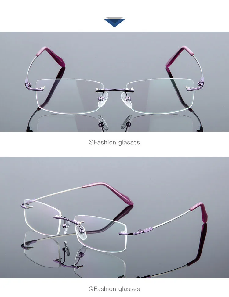 Anty niebieskie światło Stop tytanu bezramowe kwadratowe okulary dla krótkowzroczności kobiety mężczyźni okulary korekcyjne bez oprawek 0 -0,5 -0,75 do -6,0 16 H865ef871a20f49328fef3e0d4750de92C