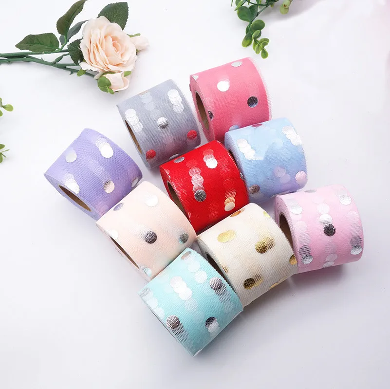14colors 6cm 25yards DIY handmade Korean wave dot mesh roll Bronzing dot mesh roll Bow accessories Dots christmas ribbon
14colors 6cm 25yards DIY handmade Korean wave dot mesh roll Bronzing dot mesh roll Bow accessories Dots christmas ribbon