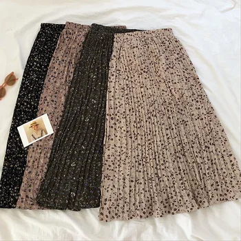 Spring Summer Korean Sweet Chiffon Pleated Skirt Women High Waist Floral Long Skirts For Women Ladies A-line Skirt Femme
Spring Summer Korean Sweet Chiffon Pleated Skirt Women High Waist Floral Long Skirts For Women Ladies A-line Skirt Femme