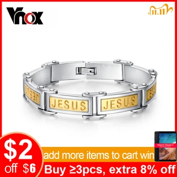 Vnox Fashion Jesus Bracelets Bangles Stainless Steel Men Gold-color Male Christ Religious Jewelry
Vnox Fashion Jesus Bracelets Bangles Stainless Steel Men Gold-color Male Christ Religious Jewelry