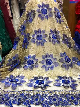 2019 Latest High Quality African Lace Fabric Blue Gold French Net Embroidery Tulle Lace Fabric For Nigerian Wedding Party Dress 
2019 Latest High Quality African Lace Fabric Blue Gold French Net Embroidery Tulle Lace Fabric For Nigerian Wedding Party Dress