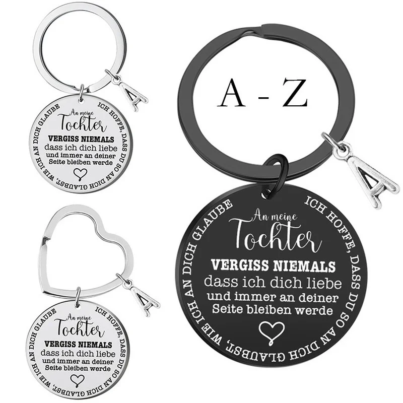 2022 Stainless Steel Round Key Chain An Meinen Tochter German A ~ Z 26 English Letter Accessories Necklace Gift for Daughter
2022 Stainless Steel Round Key Chain An Meinen Tochter German A ~ Z 26 English Letter Accessories Necklace Gift for Daughter