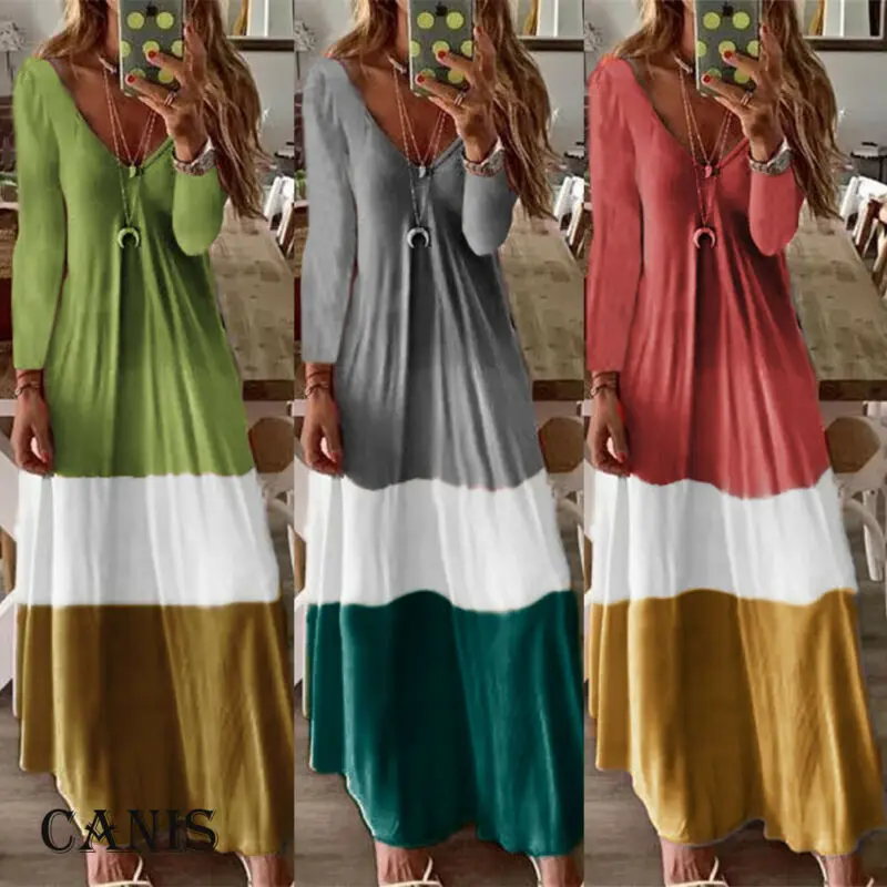 Plus Size S-XXL Women Autumn Boho Long Sleeve Baggy Kaftan Dress Ladies Autumn Long Maxi High Waist V neck Dresses
Plus Size S-XXL Women Autumn Boho Long Sleeve Baggy Kaftan Dress Ladies Autumn Long Maxi High Waist V neck Dresses