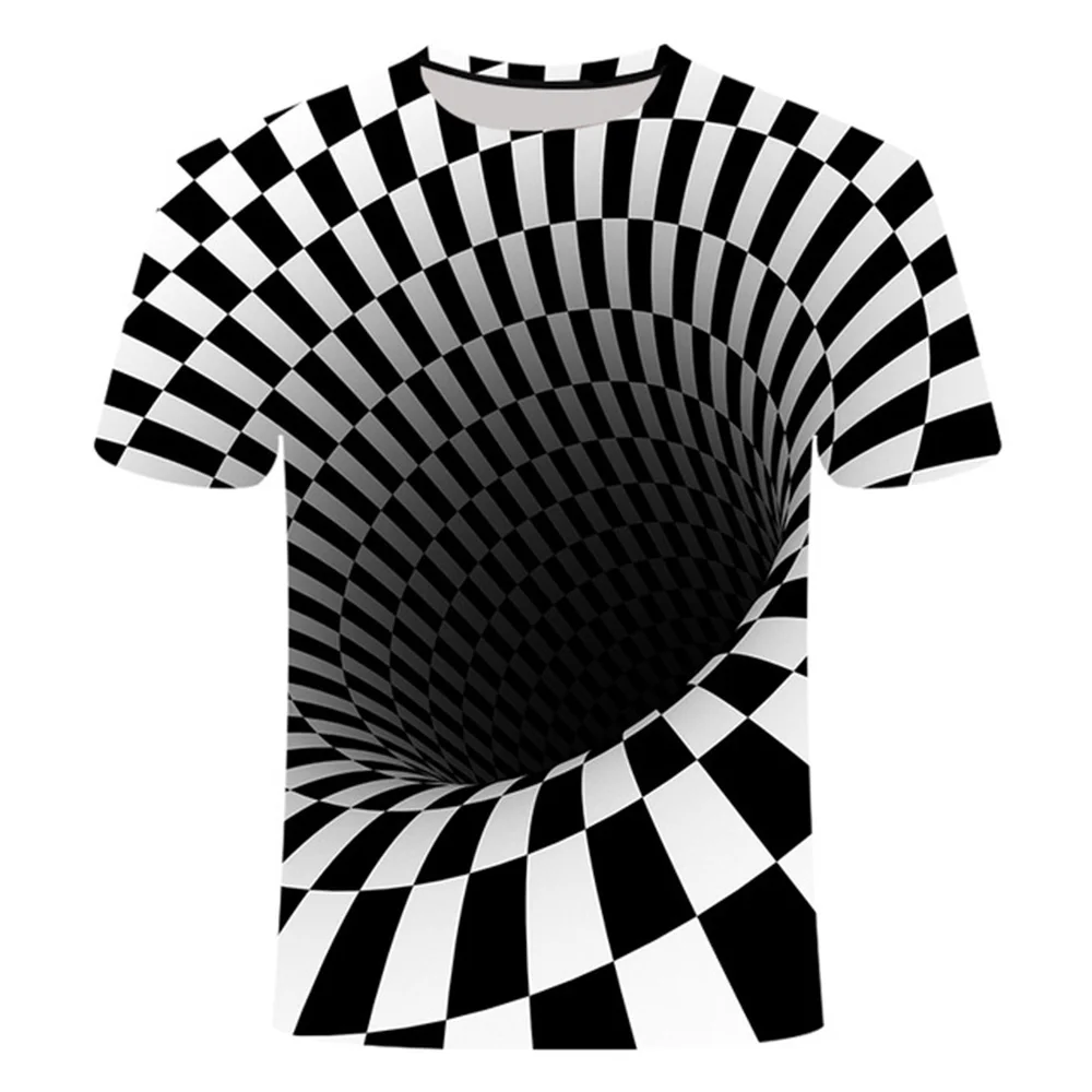Мужская футболка с коротким рукавом Vertigo Hypnotic 3d летняя 3D принтом компрессионная