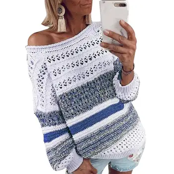 Sweater Women Casual Pullover Sweater Patchwork Loose Long Sleeve Ladies Loose openwork stitching knit long sleeve sweater 
Sweater Women Casual Pullover Sweater Patchwork Loose Long Sleeve Ladies Loose openwork stitching knit long sleeve sweater