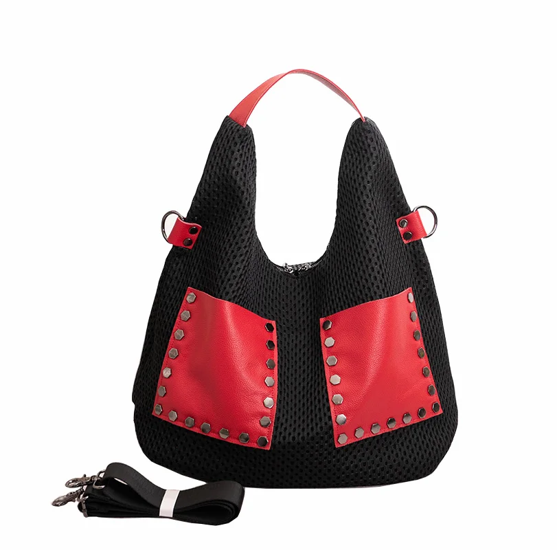 Сумка хобо Женская на молнии вместительная сумочка плечо 48 см модный саквояж для