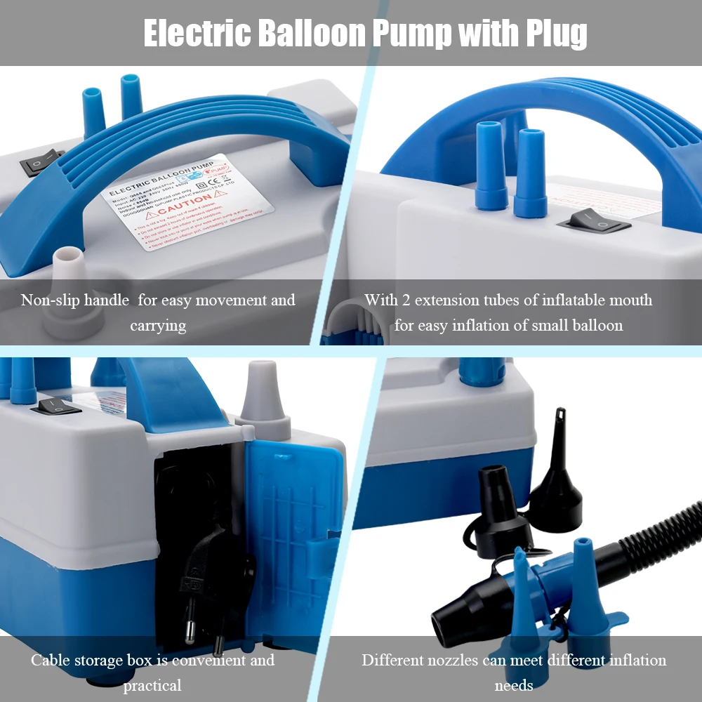 Hot Multifunctional Electric Balloon Pump High Power Two Nozzle Inflator Pump Suction Pump Fast Portable Inflatable Tool
Hot Multifunctional Electric Balloon Pump High Power Two Nozzle Inflator Pump Suction Pump Fast Portable Inflatable Tool