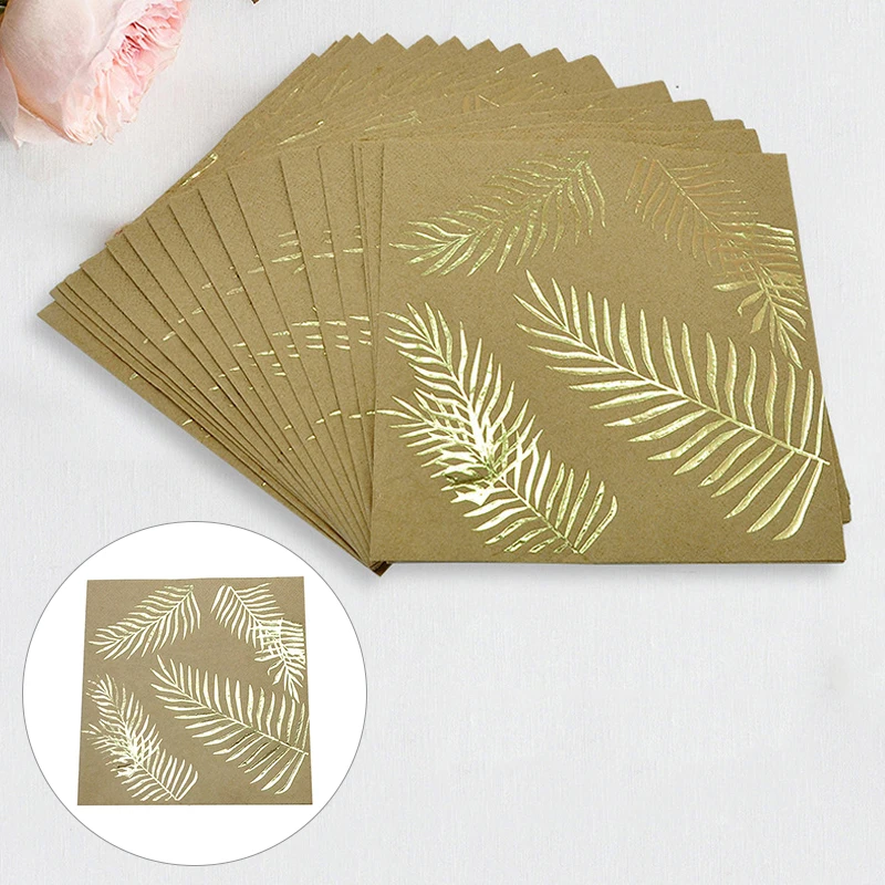 Generic Bronzing Palm Leaf Disposable Tableware Kraft Paper Plate