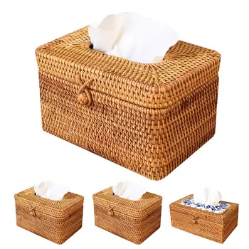 Rectangle Paper Rack Rattan Tissue Box Elegant Home Decoration Handmade Desktop Tissue Container Napkin Storage Case
Rectangle Paper Rack Rattan Tissue Box Elegant Home Decoration Handmade Desktop Tissue Container Napkin Storage Case