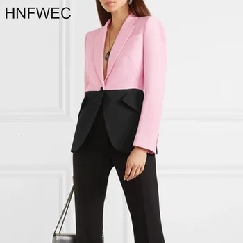 2019 new turn -down collar full sleeves contrast colors single buttons Deep V bust sexy OL jacket female L248
2019 new turn -down collar full sleeves contrast colors single buttons Deep V bust sexy OL jacket female L248