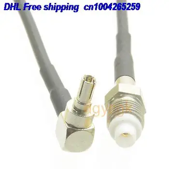 

EMS/ DHL 50pcs CRC9 male plug right angle to FME female jack RG174 Jumper pigtail 6" cable 22j
