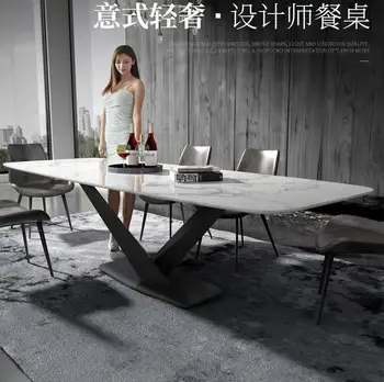 Post Modern Light Luxury Marble Dining Table, Rice Family, Italian Modern Simple Small Family, Rectangular Rock Plate Chair Comb
Post Modern Light Luxury Marble Dining Table, Rice Family, Italian Modern Simple Small Family, Rectangular Rock Plate Chair Comb