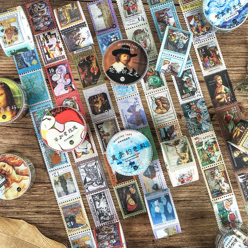 Vintage Stamp series Van gogh Monet Decorative Adhesive Tape Masking Washi Tape DIY Scrapbooking Sticker Label japanese statione
Vintage Stamp series Van gogh Monet Decorative Adhesive Tape Masking Washi Tape DIY Scrapbooking Sticker Label japanese statione