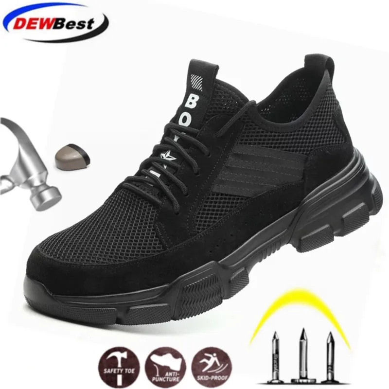 DEWBEST Outdoor Men's Industrial & Construction Steel Toe Cap Safety Shoes Men Breathable Puncture Proof Work Boots Sneakers
DEWBEST Outdoor Men's Industrial & Construction Steel Toe Cap Safety Shoes Men Breathable Puncture Proof Work Boots Sneakers