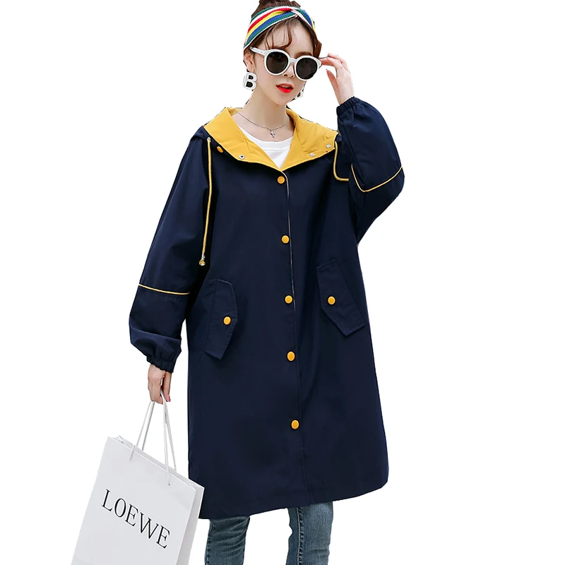Женское Свободное пальто в западном стиле новое весеннее средней длины с