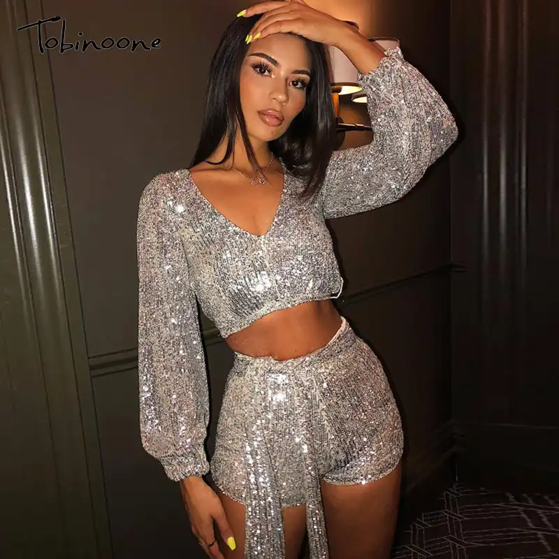 2 piece sparkly outfit