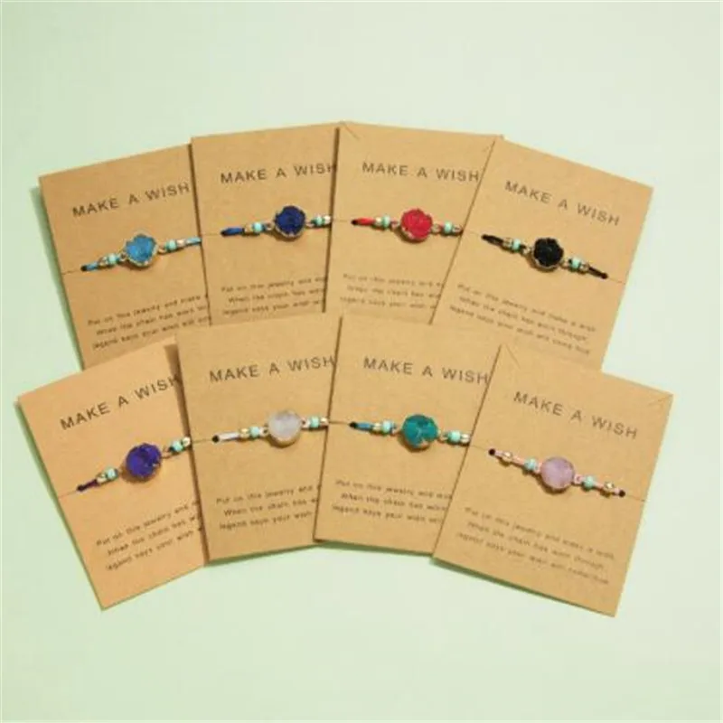WKOUD Make a Wish Colorful Natural Stone Woven Paper Card Bracelet Adjustable Lucky Red String Bracelets Femme Fashion Jewelry
WKOUD Make a Wish Colorful Natural Stone Woven Paper Card Bracelet Adjustable Lucky Red String Bracelets Femme Fashion Jewelry