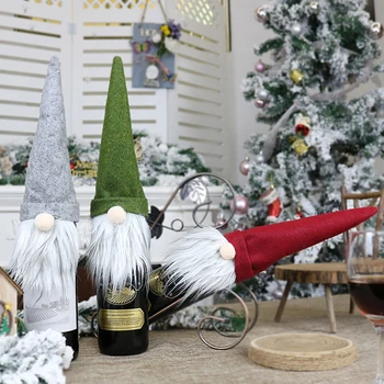 Christmas Wine Bottle Covers, Cute Gnome Hat Wine Bottle Topper Covers for Festival Party Decoration
Christmas Wine Bottle Covers, Cute Gnome Hat Wine Bottle Topper Covers for Festival Party Decoration