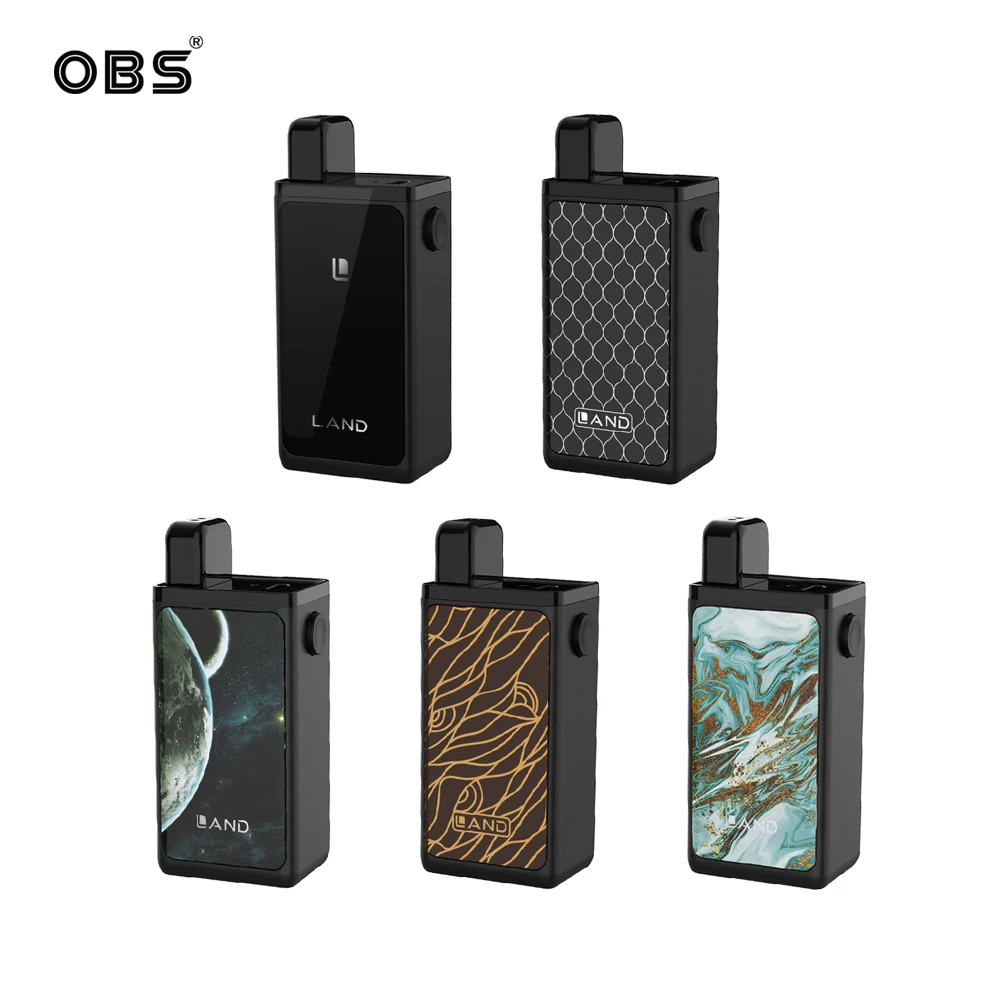 

Original OBS Land vape Kit 750mah battery with 1.5ml pod Cartridge Electronic Cigarette Adjustable switch pod Vaporizer newest