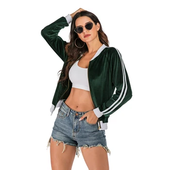 KALENMOS Women Autumn Solid Baseball Uniform Zipper Ladies Long Sleeves Jackt Baseball Coat Female Stripe New Jacket Coat Green
KALENMOS Women Autumn Solid Baseball Uniform Zipper Ladies Long Sleeves Jackt Baseball Coat Female Stripe New Jacket Coat Green