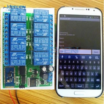 DC 12V 4/8 Channel Relay Module Bluetooth Wireless Control Switch for Android Smart Mobile Phone App Control Momentary Interlock
DC 12V 4/8 Channel Relay Module Bluetooth Wireless Control Switch for Android Smart Mobile Phone App Control Momentary Interlock