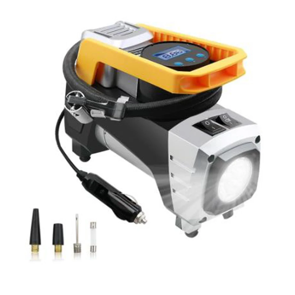 Car Air Inflator Pump With Hose Spray Nozzle Adapters Kit DC 12V 120W 150PSI
Car Air Inflator Pump With Hose Spray Nozzle Adapters Kit DC 12V 120W 150PSI