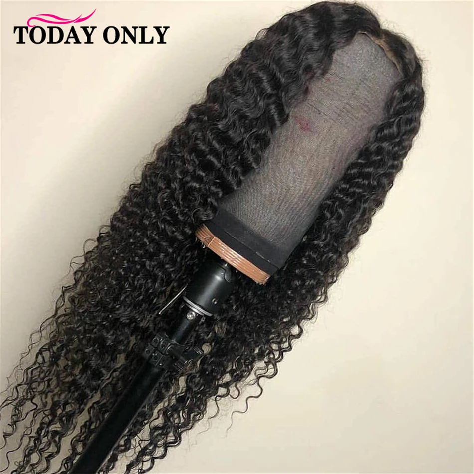 

13x4 Lace Frontal Kinky Curly Human Hair Wig 30 inch Lace Front Wig Brazilian 4x4 Closure Wig Pre Plucked Bleached Knots Remy
