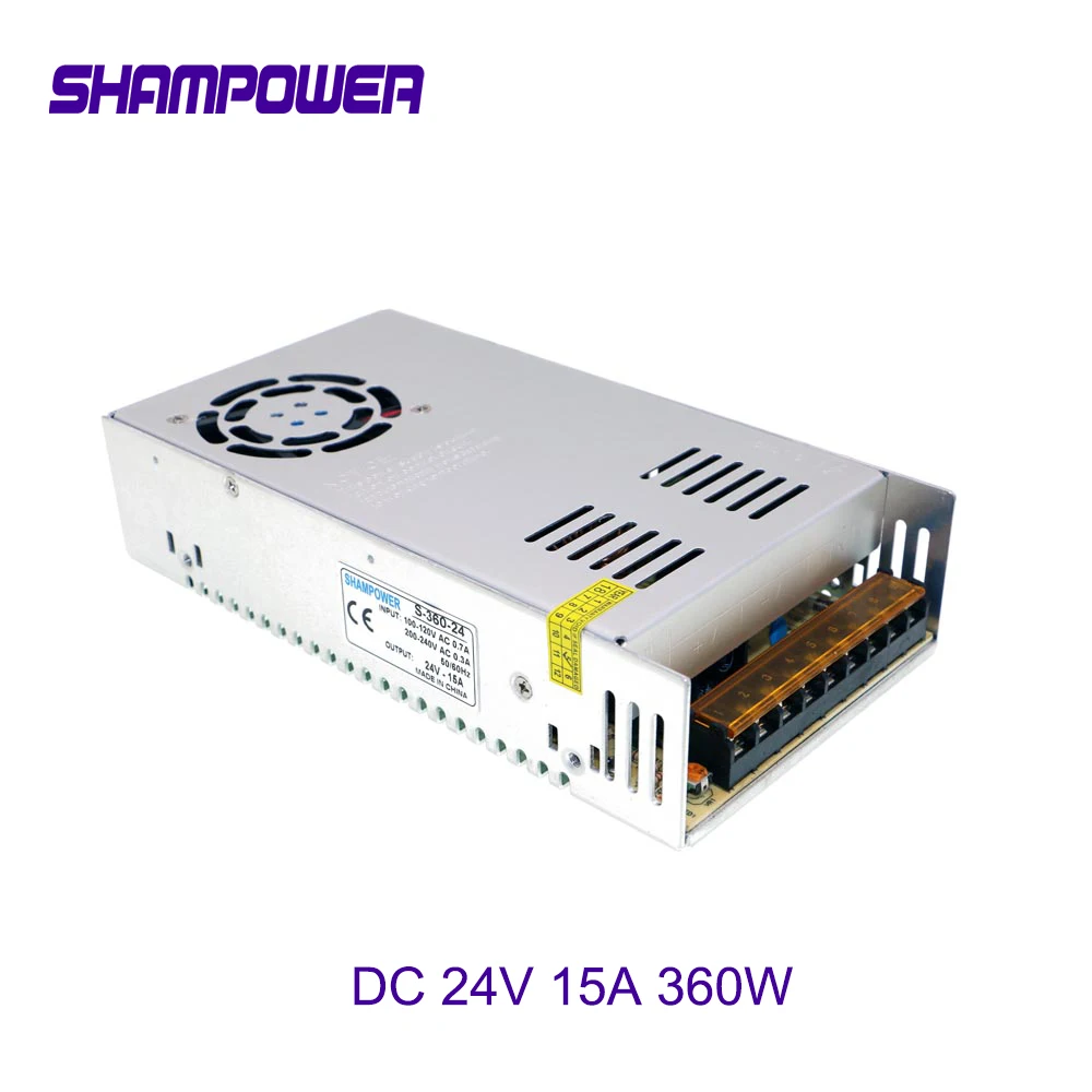 

DC 24V 15A Switching Power Supply Driver Transformers AC110V 220V TO DC 24V SMPS for Led Strip Modules Light CCTV 3D Printer