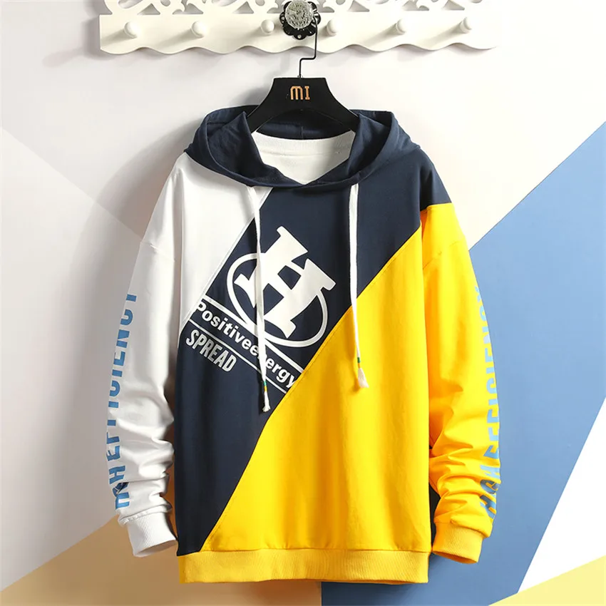 Waliicorners Men Hoodies Autumn Winter Casual Patchwork Hoodie Sweatshirts Mens Street Hip hop Hooded Sweatshirt Tops 18 H8683fb2aad9e4e0885fc9980c0a23e13c