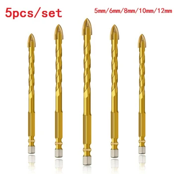 5pcs 5~12mm Cross 6.35mm Hex Shank Tile Drill Bits Drills Glass Ceramic Wood Concrete Hole Opener Alloy Yes/No Titanium Coated
5pcs 5~12mm Cross 6.35mm Hex Shank Tile Drill Bits Drills Glass Ceramic Wood Concrete Hole Opener Alloy Yes/No Titanium Coated