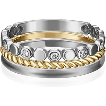 Yuz platinum ring with cubic zirconia from combined gold 
Yuz platinum ring with cubic zirconia from combined gold
