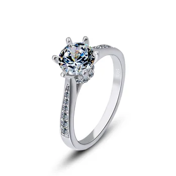 6mm Wholesale Rings Sterling Silver Jewelry Zircon Engagement Ring Adjustable Luxury Classic Prongs Ring for Women Wedding S925
6mm Wholesale Rings Sterling Silver Jewelry Zircon Engagement Ring Adjustable Luxury Classic Prongs Ring for Women Wedding S925