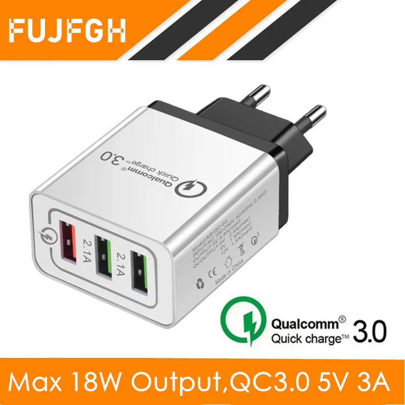18W Quick Charge 3.0 5V 3A Fast USB Charger For iPhone 7 8 X Samsung Huawei Travel Wall EU US Plug Mobile Phone Charger Adapter
18W Quick Charge 3.0 5V 3A Fast USB Charger For iPhone 7 8 X Samsung Huawei Travel Wall EU US Plug Mobile Phone Charger Adapter