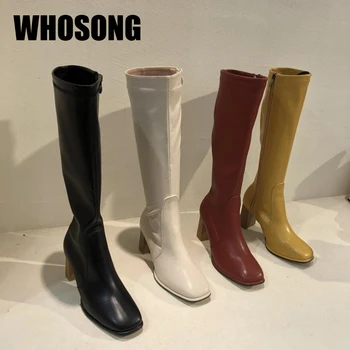 Autumn Women Boots Ladies Square Toe Shoes Woman Knee High Boots Female Black Brand Boots Girls Fashion Boots Thick Heels New
Autumn Women Boots Ladies Square Toe Shoes Woman Knee High Boots Female Black Brand Boots Girls Fashion Boots Thick Heels New
