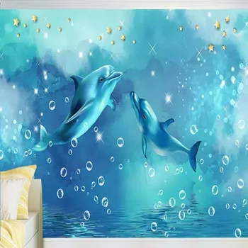 Custom large mural 3D wallpaper Nordic cartoon creative dolphin baby elephant mural TV back wall decor deep 5D embossed
Custom large mural 3D wallpaper Nordic cartoon creative dolphin baby elephant mural TV back wall decor deep 5D embossed