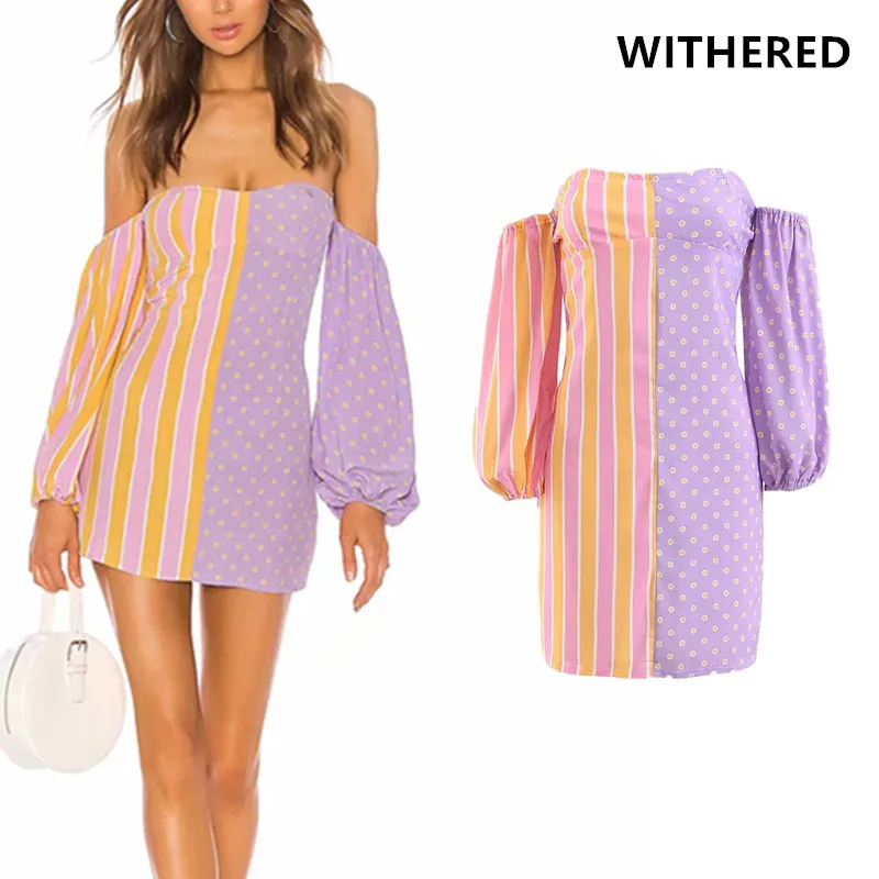 Withered ins vintage striped and polka dot patchwork elastic chiffon dress women vestidos vestidos de fiesta de noche mini dress 
Withered ins vintage striped and polka dot patchwork elastic chiffon dress women vestidos vestidos de fiesta de noche mini dress