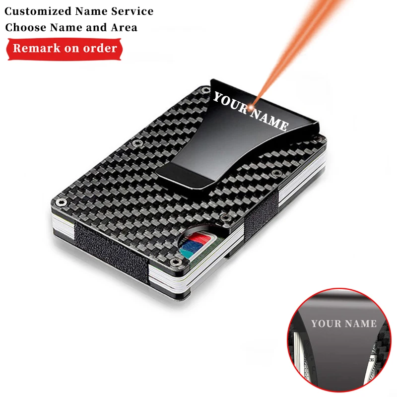 Engraving Name Multifunctional Carbon Fiber Men's Card Holder, Metal Card Holder, Anti-theft Credit Card Case Business Gift 
Engraving Name Multifunctional Carbon Fiber Men's Card Holder, Metal Card Holder, Anti-theft Credit Card Case Business Gift